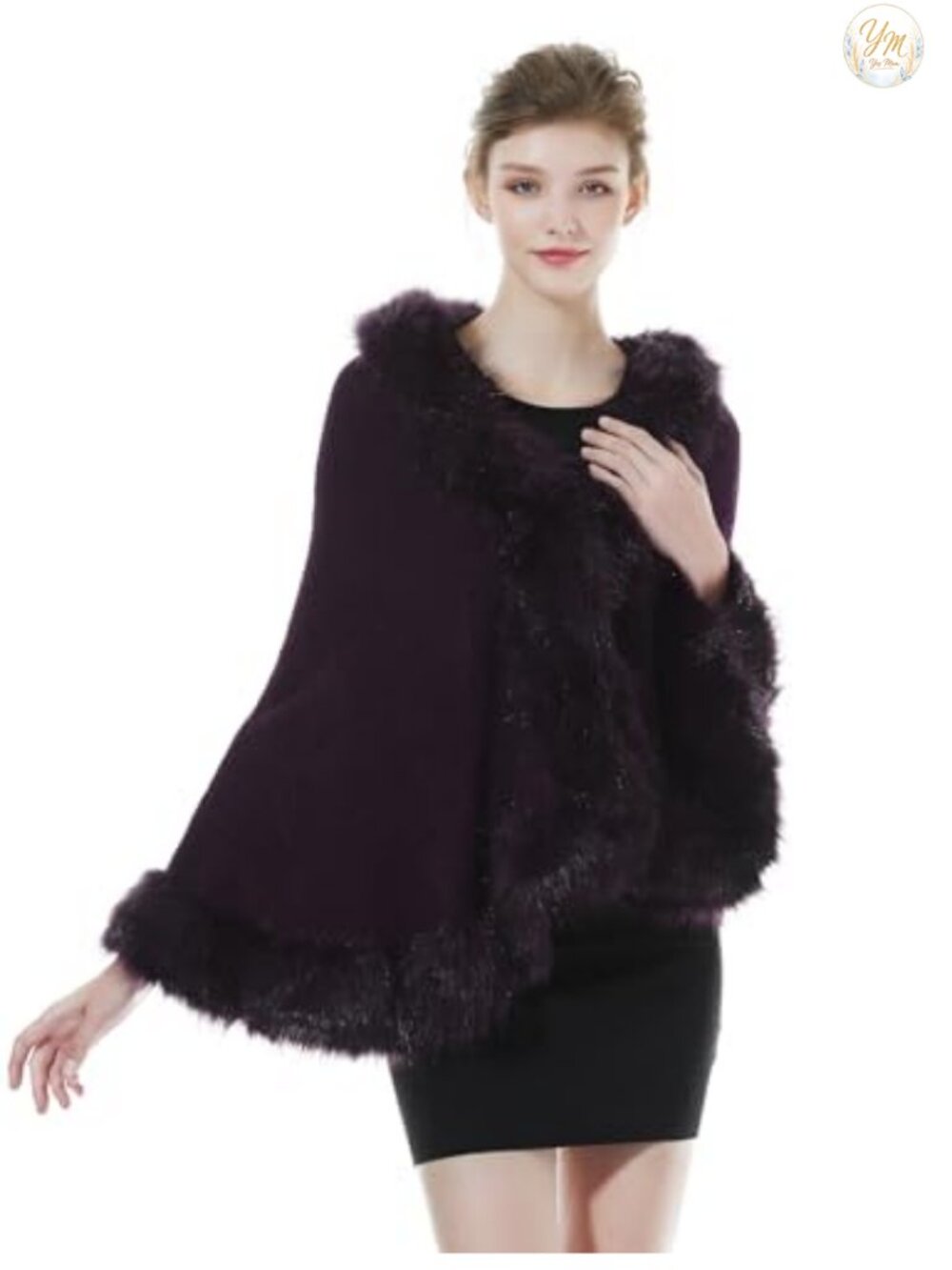 Faux Fur Shawl Wrap Stole Shrug Bridal Winter Wedding with Hook
